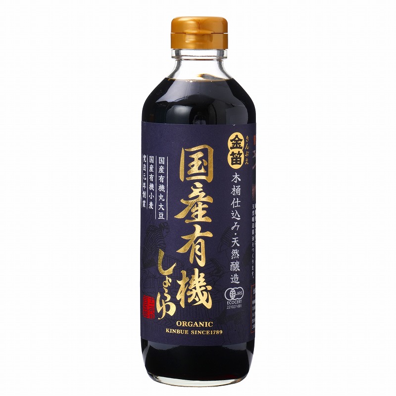 笛木醤油 金笛　国産有機しょうゆ 600ml