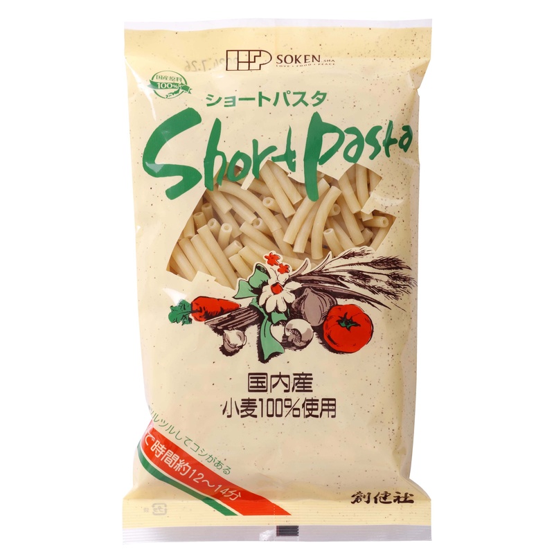 創健社 国内産小麦１００％使用　ショートパスタ 300g