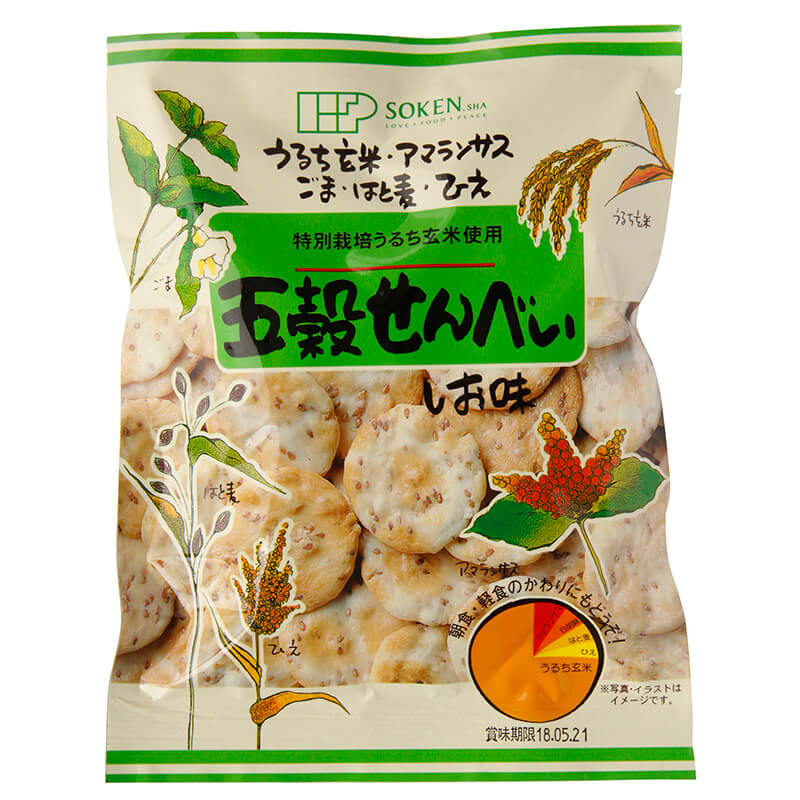 創健社 五穀せんべい　しお味 90g